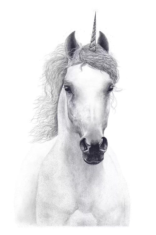 White Unicorn by Valeriya Korenkova wall art