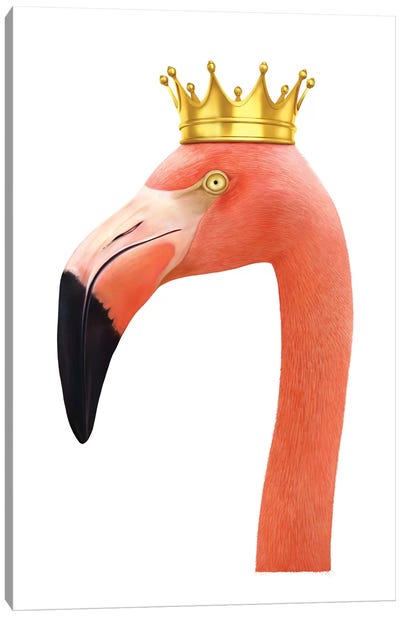 King Flamingo Canvas Art Print - Kings & Queens