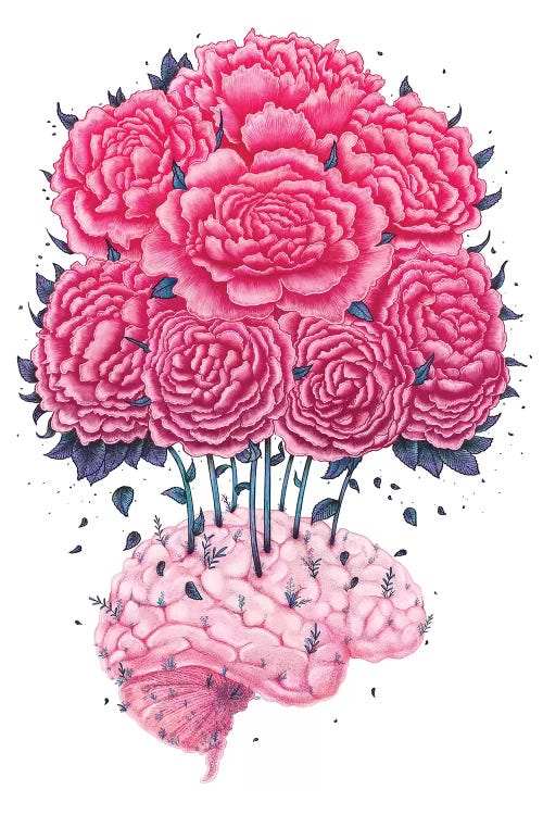 Brain With Peonies