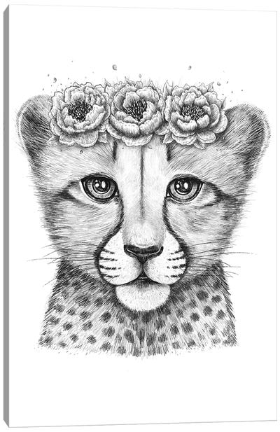 Cheetah Cub Canvas Art Print - Valeriya Korenkova