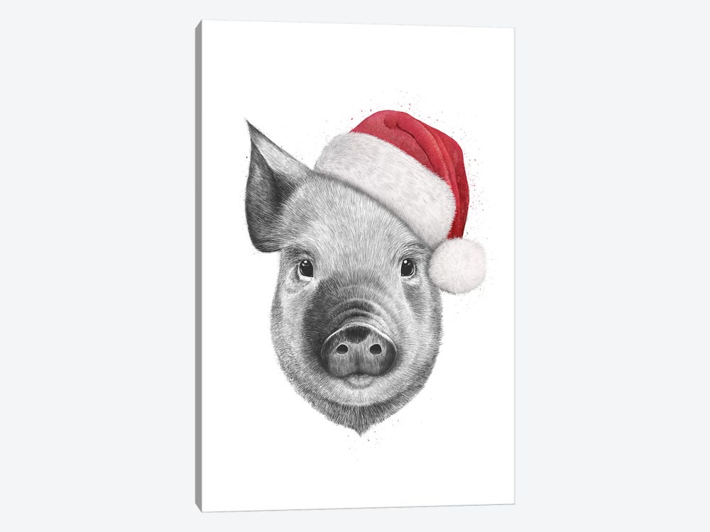 Christmas Pig by Valeriya Korenkova 1-piece Canvas Print