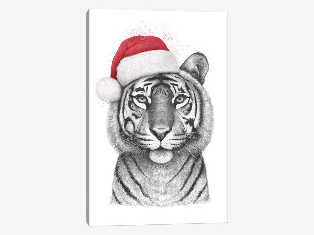 Christmas Tigress by Valeriya Korenkova 1-piece Canvas Art Print