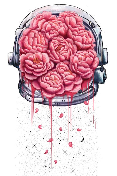 Cosmic Peonies by Valeriya Korenkova canvas print