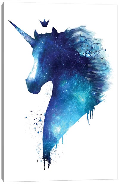 Cosmic Unicorn Canvas Art Print - Valeriya Korenkova