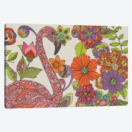 Flamingo Puzzle Canvas Print #VAL103} by Valentina Harper Canvas Artwork