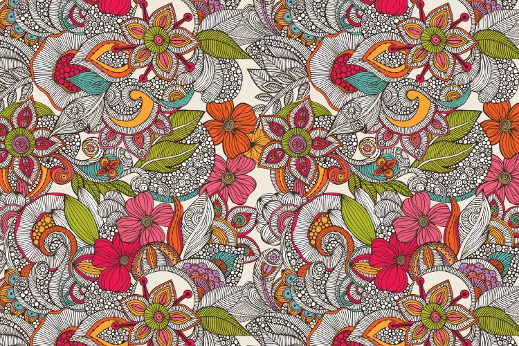 Flower Doodles In Color by Valentina Harper wall art
