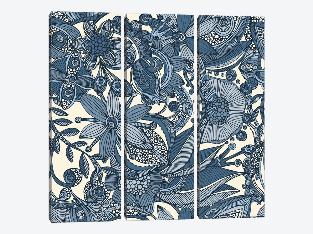 Flowers And Doodles II by Valentina Harper 3-piece Canvas Wall Art