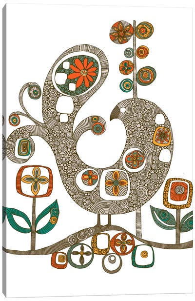 Folk Bird Canvas Art Print - Valentina Harper