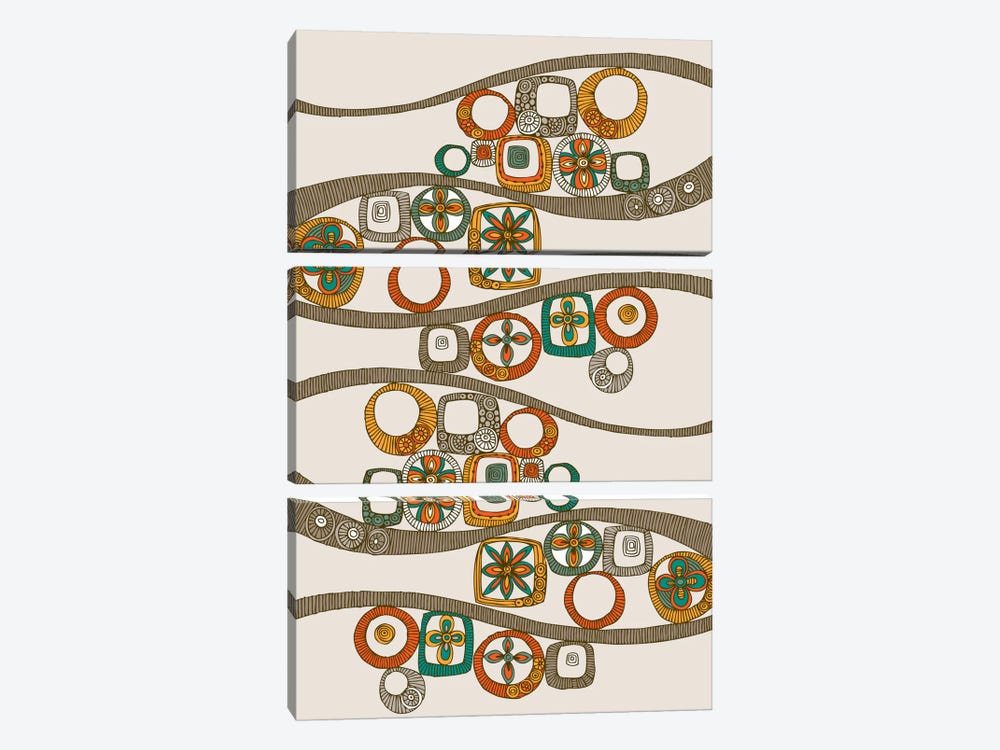 Folk Pattern II by Valentina Harper 3-piece Canvas Art