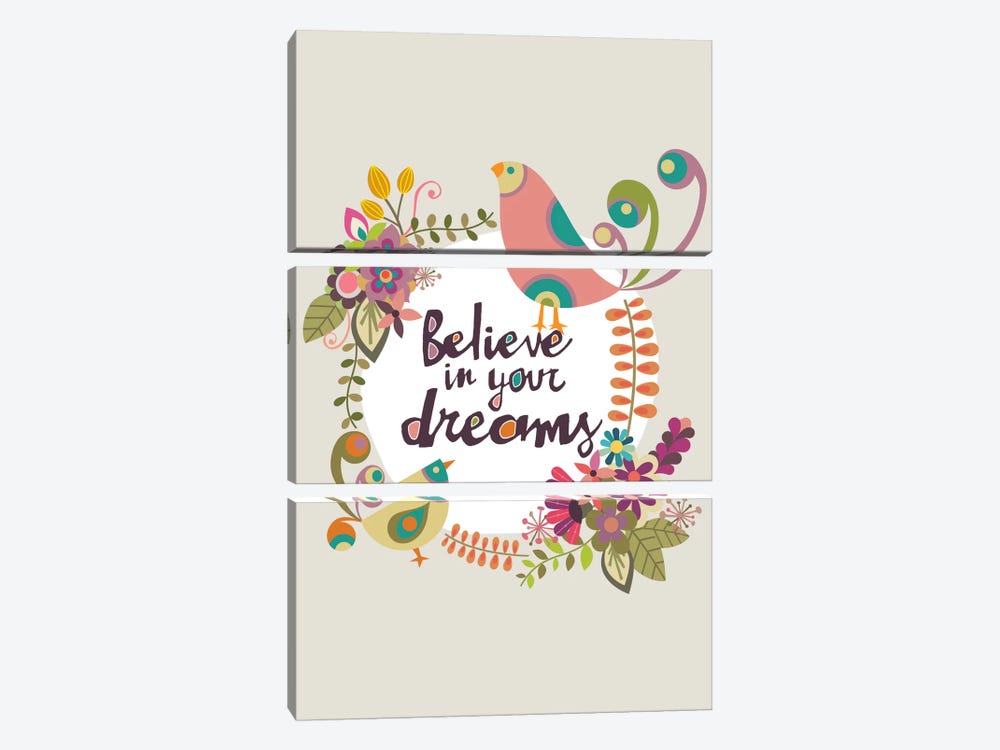 Believe In Your Dreams by Valentina Harper 3-piece Canvas Wall Art