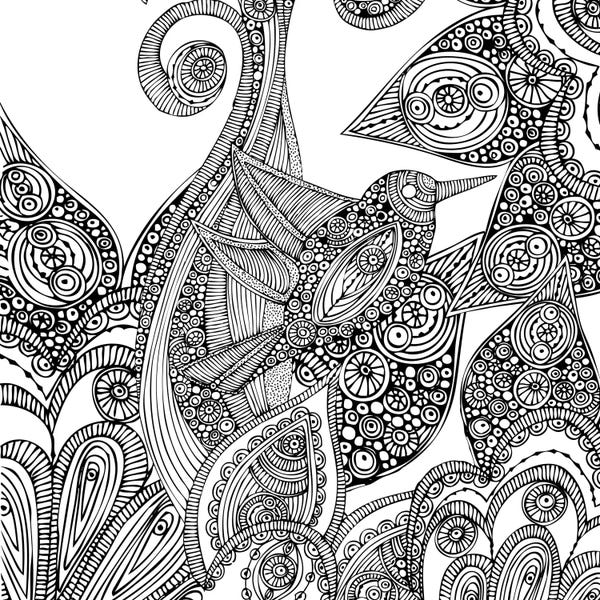 Black & White Florals: A Bird In Paradise I by Valentina Harper