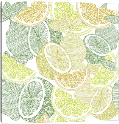 Lemons Canvas Art Print - Citrus Splash