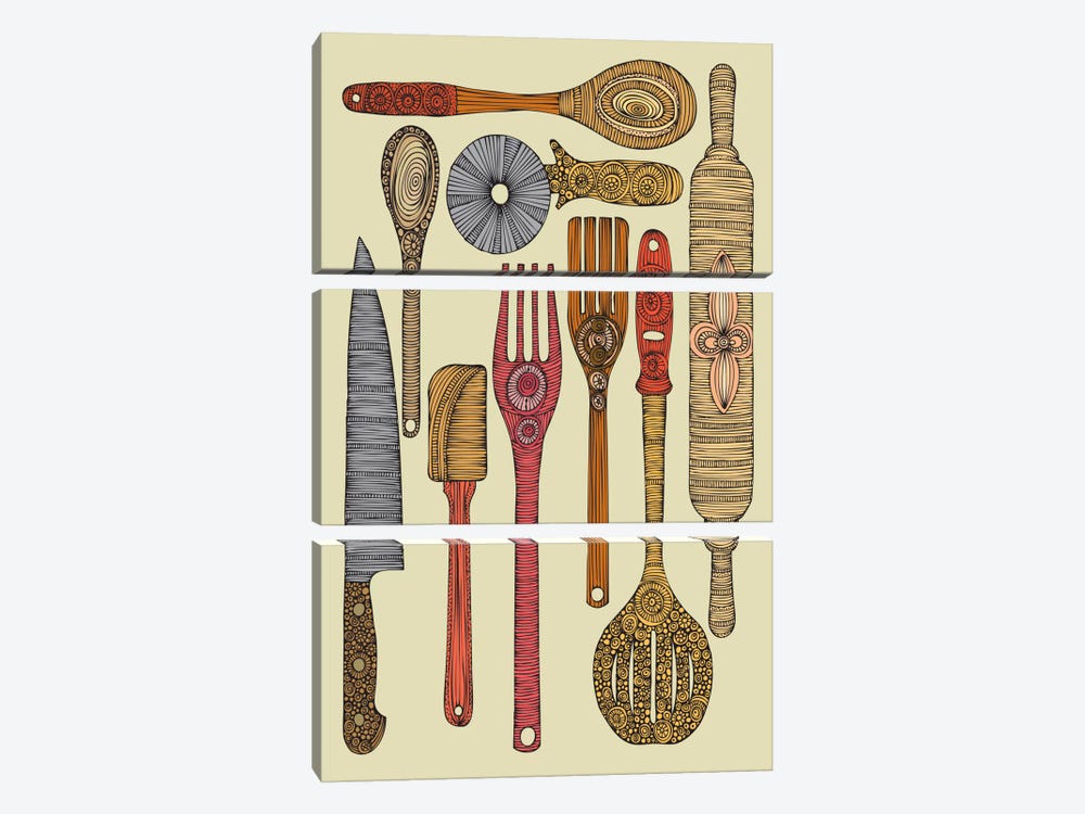 Let's Cook II by Valentina Harper 3-piece Canvas Wall Art