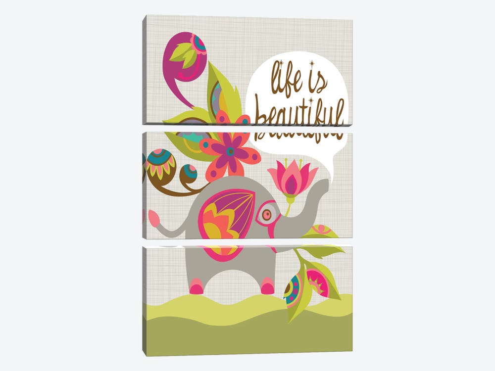 Life Is Beautiful by Valentina Harper 3-piece Canvas Wall Art
