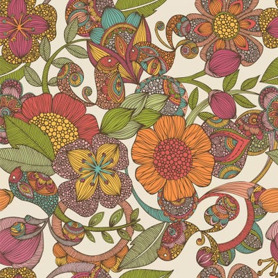 Birds And Flowers II by Valentina Harper canvas print