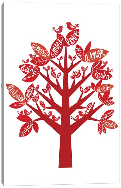 Love Tree Canvas Art Print - Christmas Signs & Sentiments