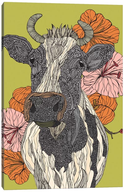 Moo Canvas Art Print - Cow Art