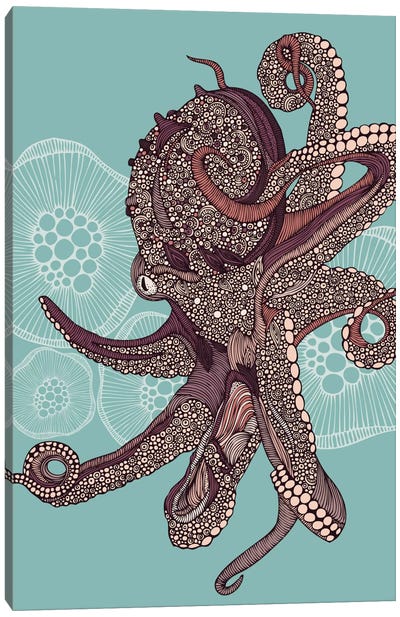 Octopus Bloom Canvas Art Print - Octopus Art