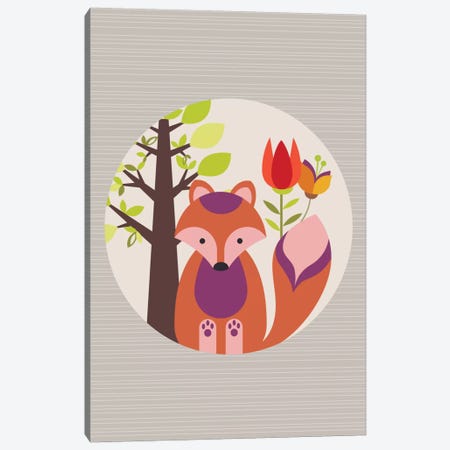 Orange Fox Canvas Print #VAL295} by Valentina Harper Art Print