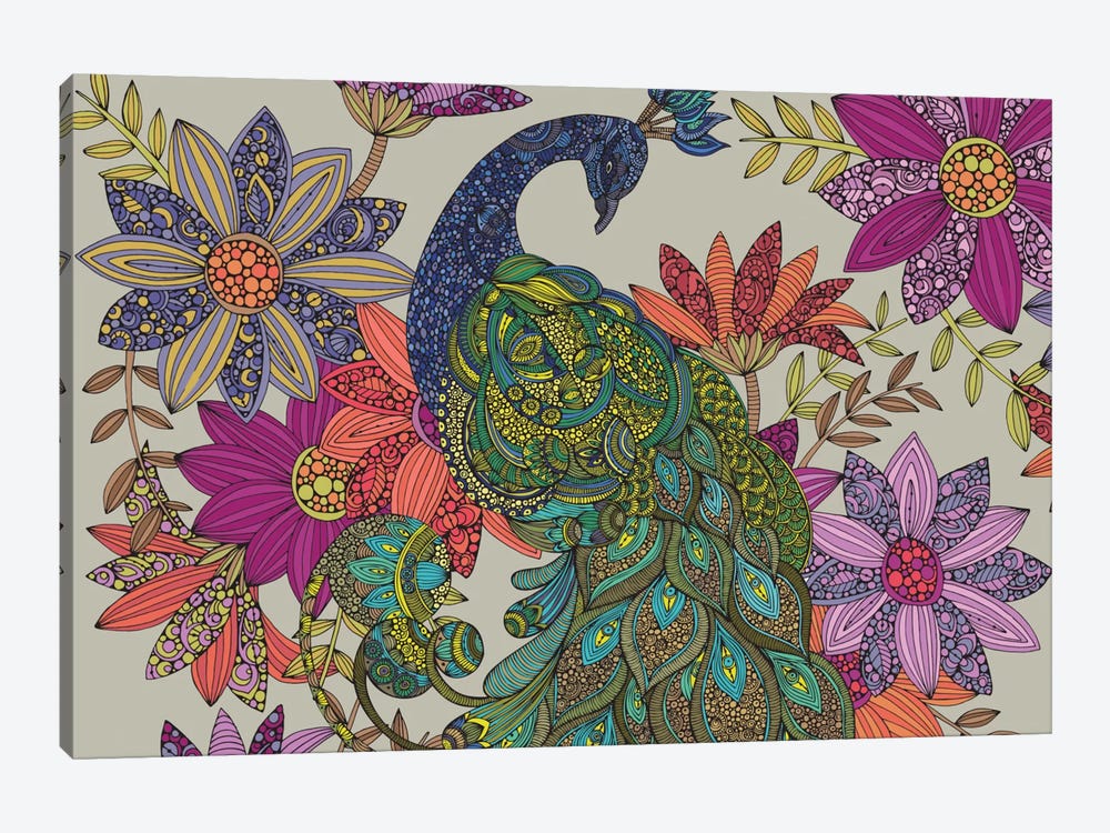 Peacock Puzzle by Valentina Harper 1-piece Canvas Print
