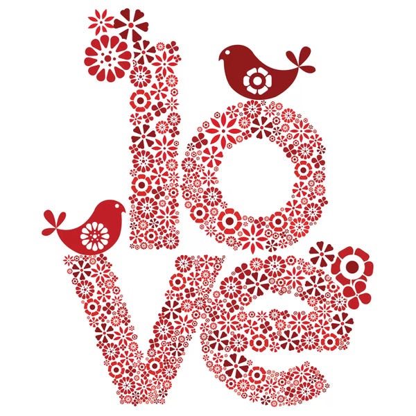 Kids Inspirational Art: Red Love by Valentina Harper