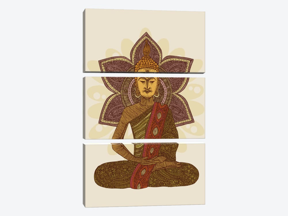 Sitting Buddha by Valentina Harper 3-piece Canvas Print