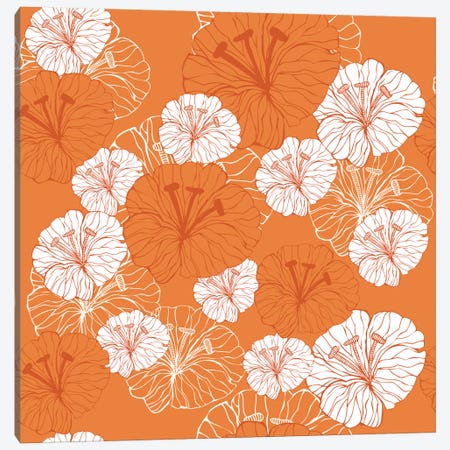 Tangerine Florals Canvas Print #VAL372} by Valentina Harper Canvas Art Print