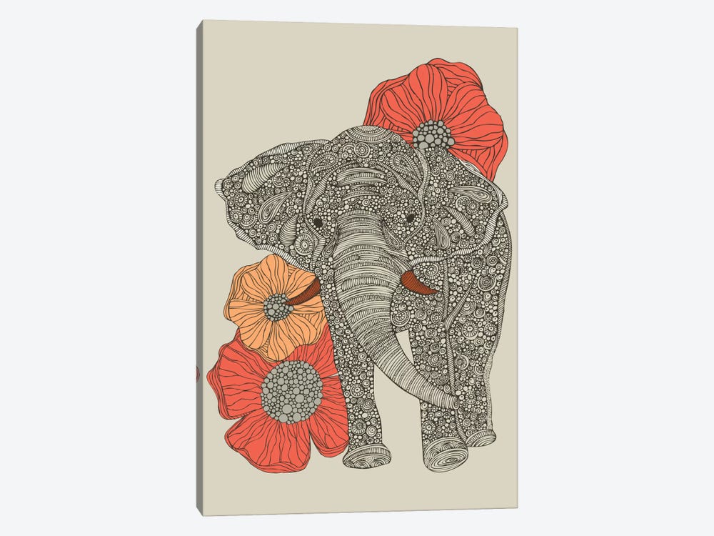 The Elephant With Flowers I by Valentina Harper 1-piece Art Print
