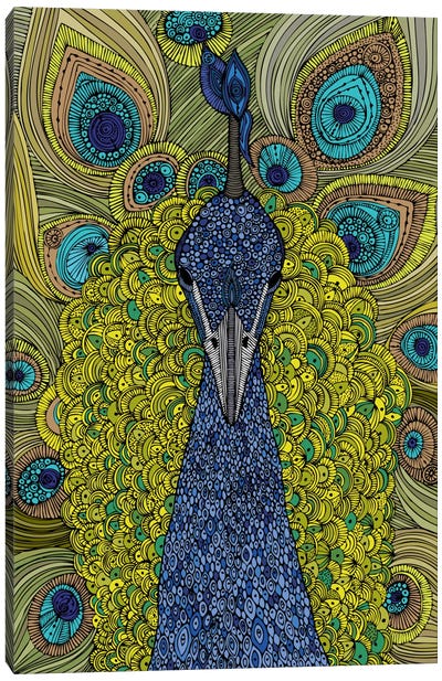 The Peacock Canvas Art Print - Blue & Green Art