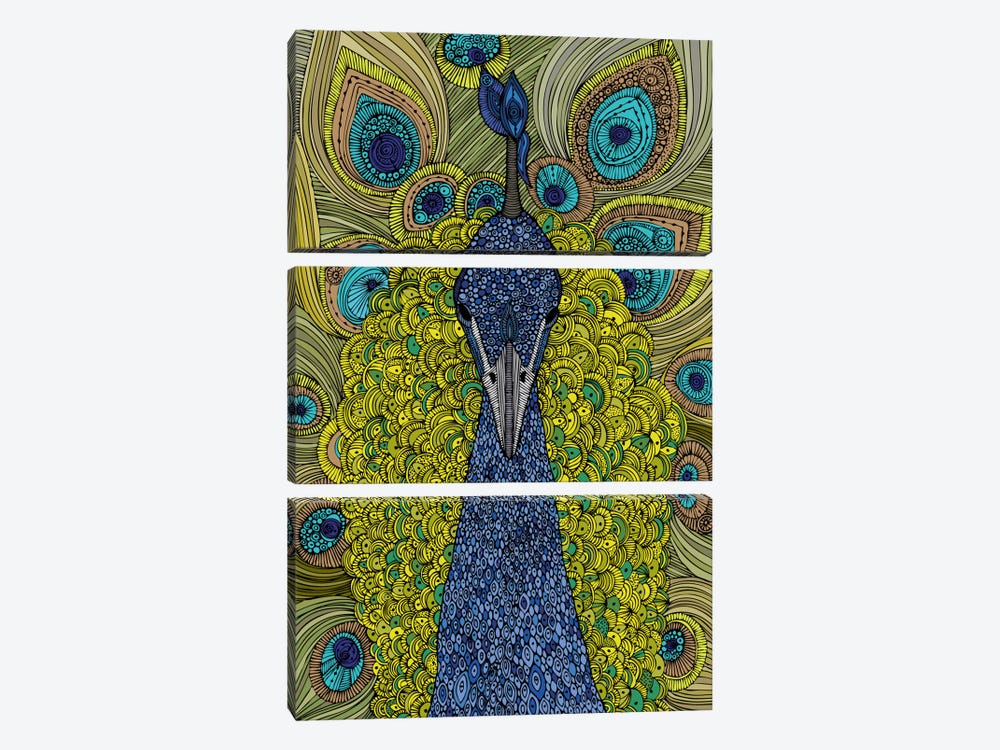 The Peacock by Valentina Harper 3-piece Canvas Artwork