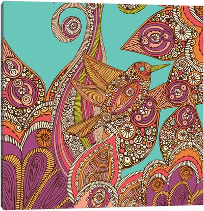 A Bird In Paradise III Canvas Art Print - Indian Décor
