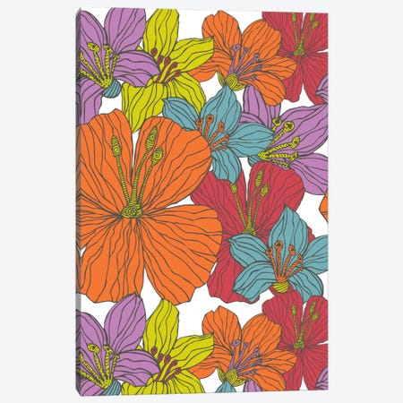 Tropical Flowers Canvas Print #VAL401} by Valentina Harper Canvas Art Print