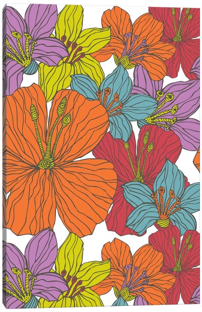 Tropical Flowers Canvas Art Print - Valentina Harper