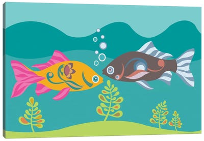 Two Little Fishies Canvas Art Print - Valentina Harper