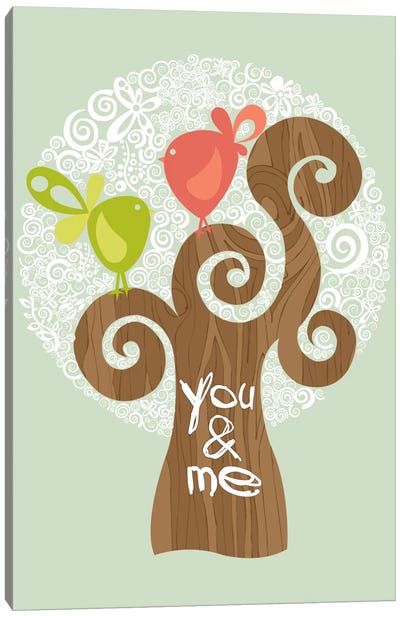 You And Me I Canvas Art Print - Love Typography