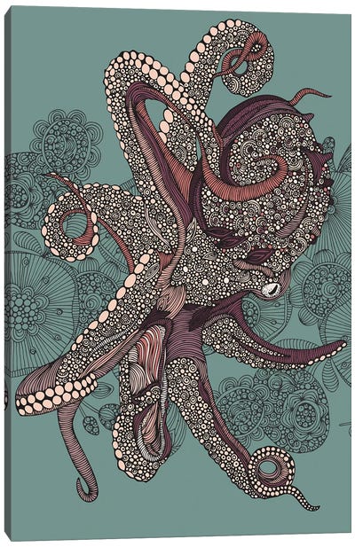 Octopus Canvas Art Print - Kids Nautical & Ocean Life Art