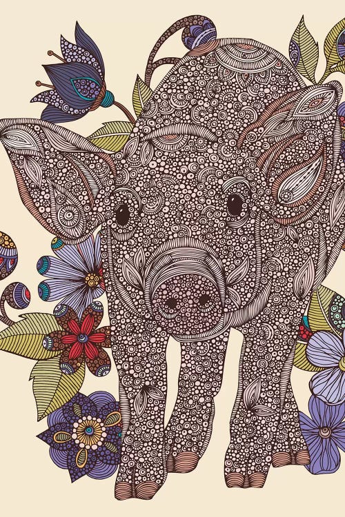 Pinky And The Flowers by Valentina Harper wall art