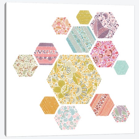 Summer Honeycomb Canvas Print #VAL453} by Valentina Harper Canvas Artwork