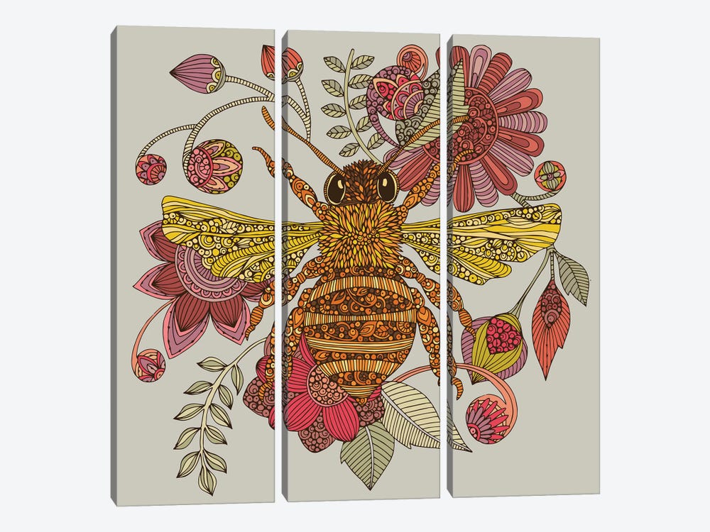 The Bee by Valentina Harper 3-piece Canvas Wall Art