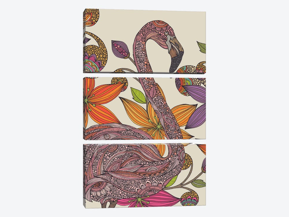 The Flamingo II by Valentina Harper 3-piece Canvas Art Print