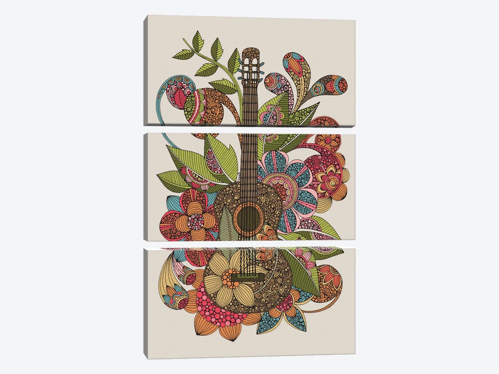 Ever Guitar by Valentina Harper 3-piece Canvas Print