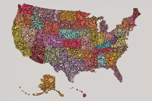 Valentina Harper: US Map by Valentina Harper
