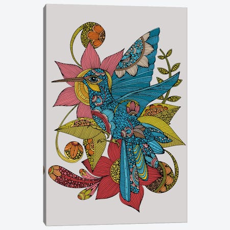 Hummingbird Flowers Canvas Print #VAL483} by Valentina Harper Canvas Art Print