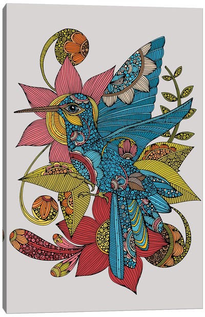 Hummingbird Flowers Canvas Art Print - Valentina Harper