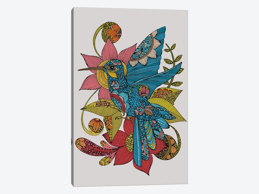 Hummingbird Flowers by Valentina Harper 1-piece Canvas Art Print