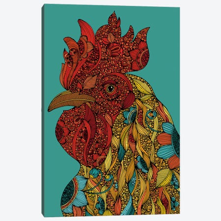 Rooster Canvas Print #VAL493} by Valentina Harper Canvas Artwork