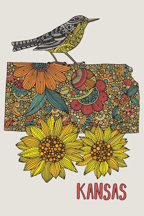 Kansas - State Bird And Flower