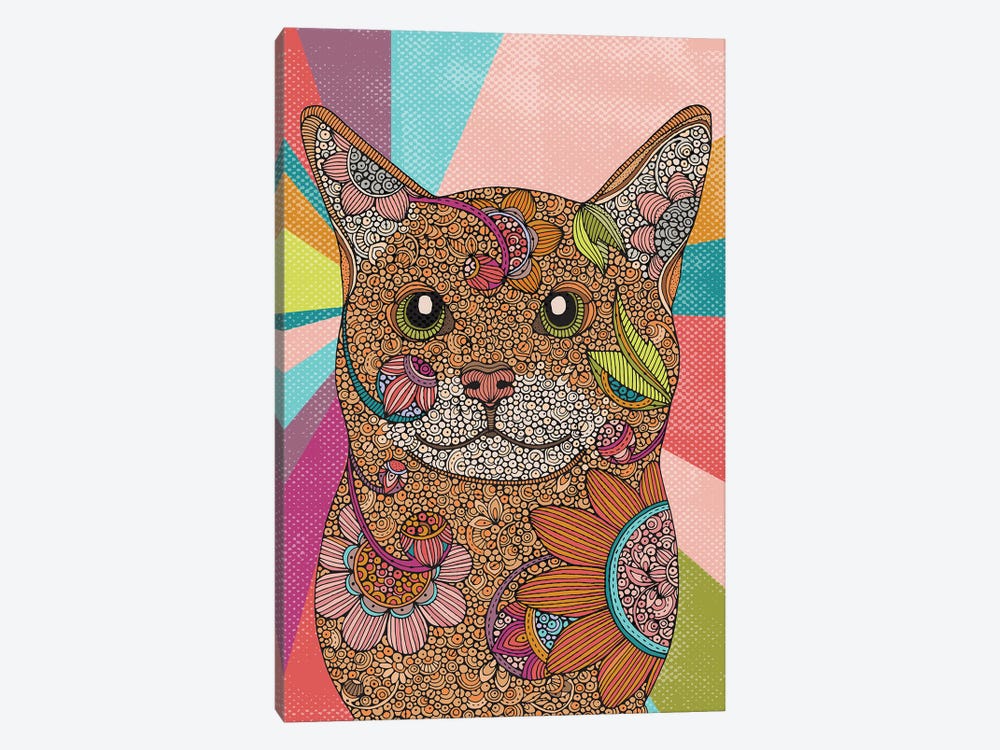 Little Cat - Colors Background by Valentina Harper 1-piece Art Print