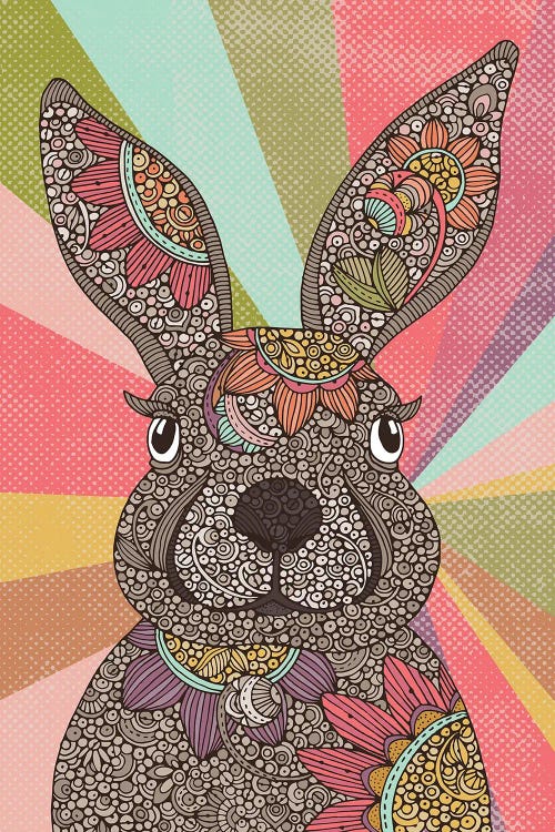Little Bunny - Colors Background by Valentina Harper wall art