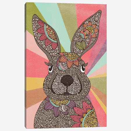 Little Bunny - Colors Background Canvas Print #VAL538} by Valentina Harper Art Print